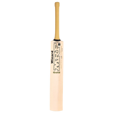 MRF Wizard Gold cricket bat, showing the fine quality English Willow and the large sweet spot.